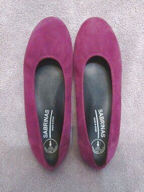 Sabrinas London Ballerina Flats Size 40 9.5 Slip On Comfort Shoe Foam Suede Boho